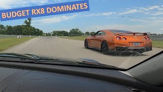 Out Running an $80,000 Nissan GTR on Track With an $8,000 Mazda RX8  Almost Spun the Car!