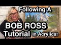 Full Version Following A BOB ROSS Painting Tutorial In Acrylics - Mountain Summit / Beginners