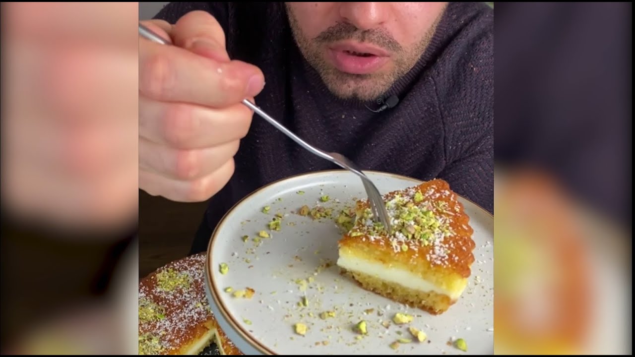 بسبوسة بالقشطة وجوز الهند | رائعة جداً جداً