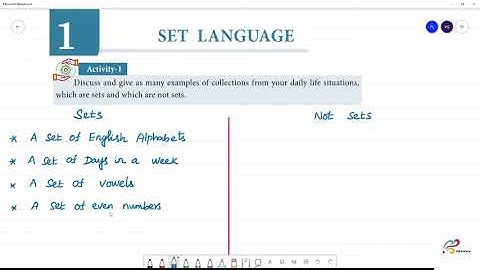 Class 9 TN Maths  1.SET LANGUAGE   Activity  1  Pg No 2     Discuss and give as many examples of