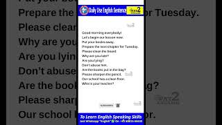 Daily Use English Sentences | English Speaking Practice Sentences | Basic English Sentences