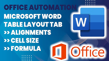 Office Automation | MS Word 2021 | Table Layout Tab Complete in One Video | Sindhi