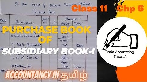 Purchase book of Subsidiary Book-I in tamil | 11th std subsidiary Book-I in tamil|11th std Accounts