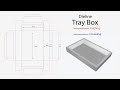 Manual Tray Box " Dieline" Professional Create Dieline for Printing