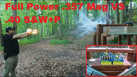 .357 Mag FULL POWER 158 gr VS .40 S&W+P 155 gr Buffalo Bore