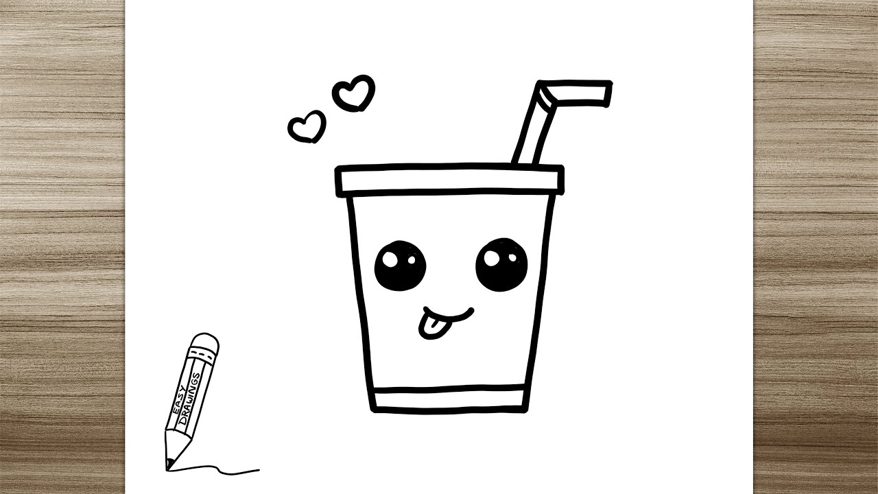 How To Draw Cute Soda Very Very Easy Youtube