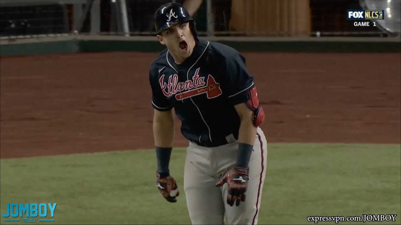 The Braves score 4 in the 9th to win game 1 of the NLCS, a The Braves score 4 in the 9th to win game 1 of the NLCS, a