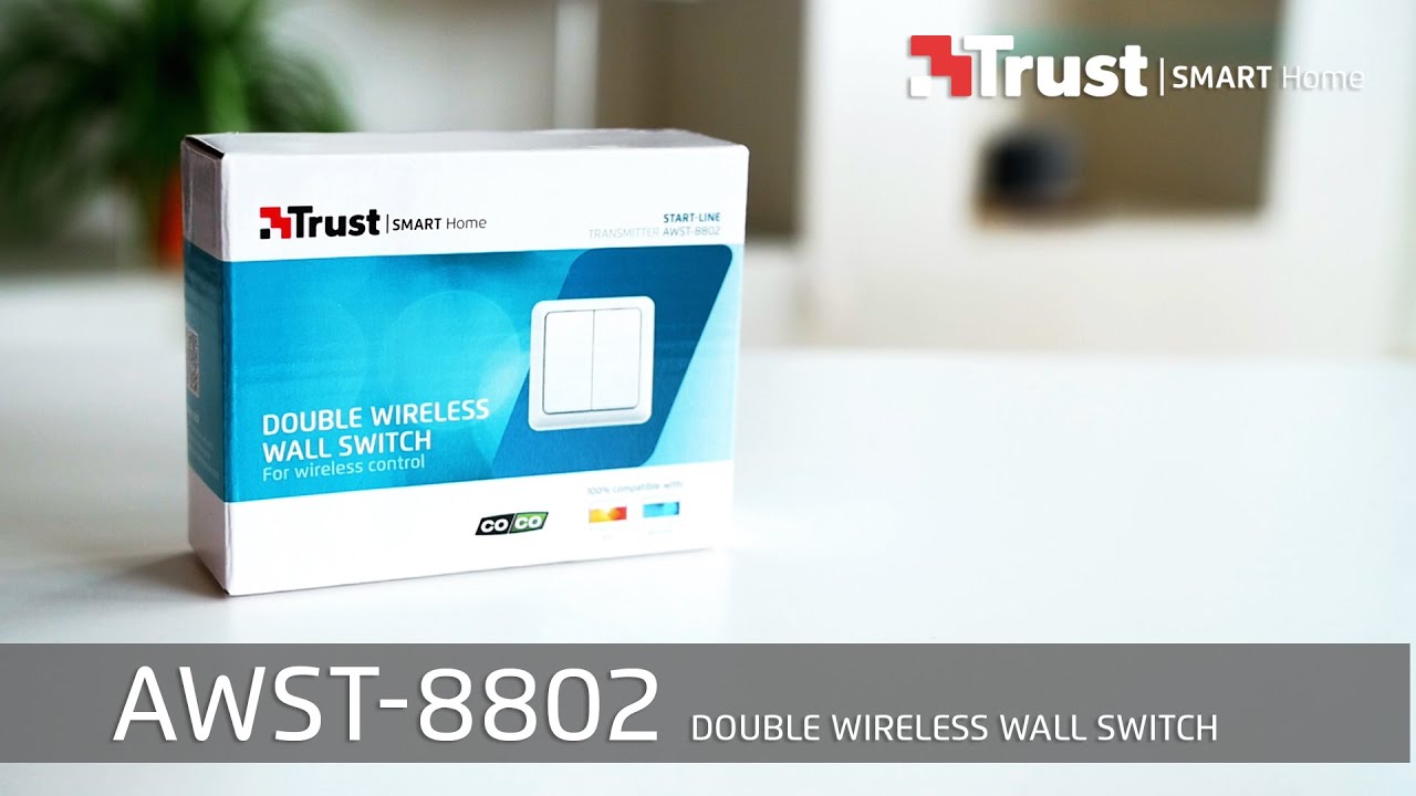 Trust Smart Home Installation AWST-8802 Double Wireless Wall Switch ...