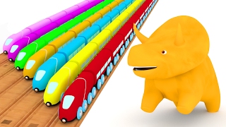 Impara i Colori con i Treni e Dino il Dinosauro | Cartone animato educativo per bambini 📚 🏆