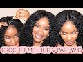 No Leave-Out No Glue Crochet Method V-Part Wig For Beginners! 5 Min Install | Twingodesses Isee Hair