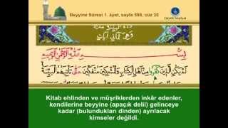 diyanet kuran OTUZUNCU CÜZ KURANI KERİM SAYFA 598 - KADİR SURESİ - BEYYİNE SURESİ