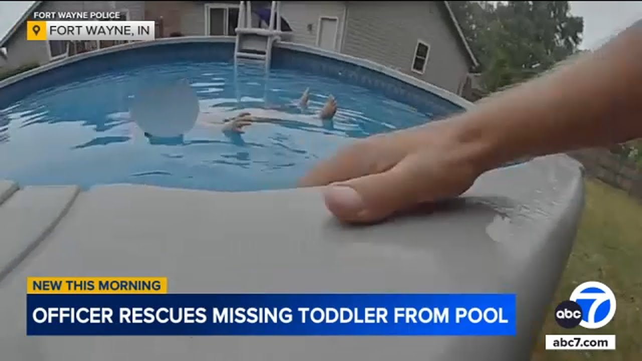 Hero cop rescues missing toddler found floating in neighbor’s pool ...