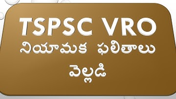 TSPSC VRO SELECTION LIST/