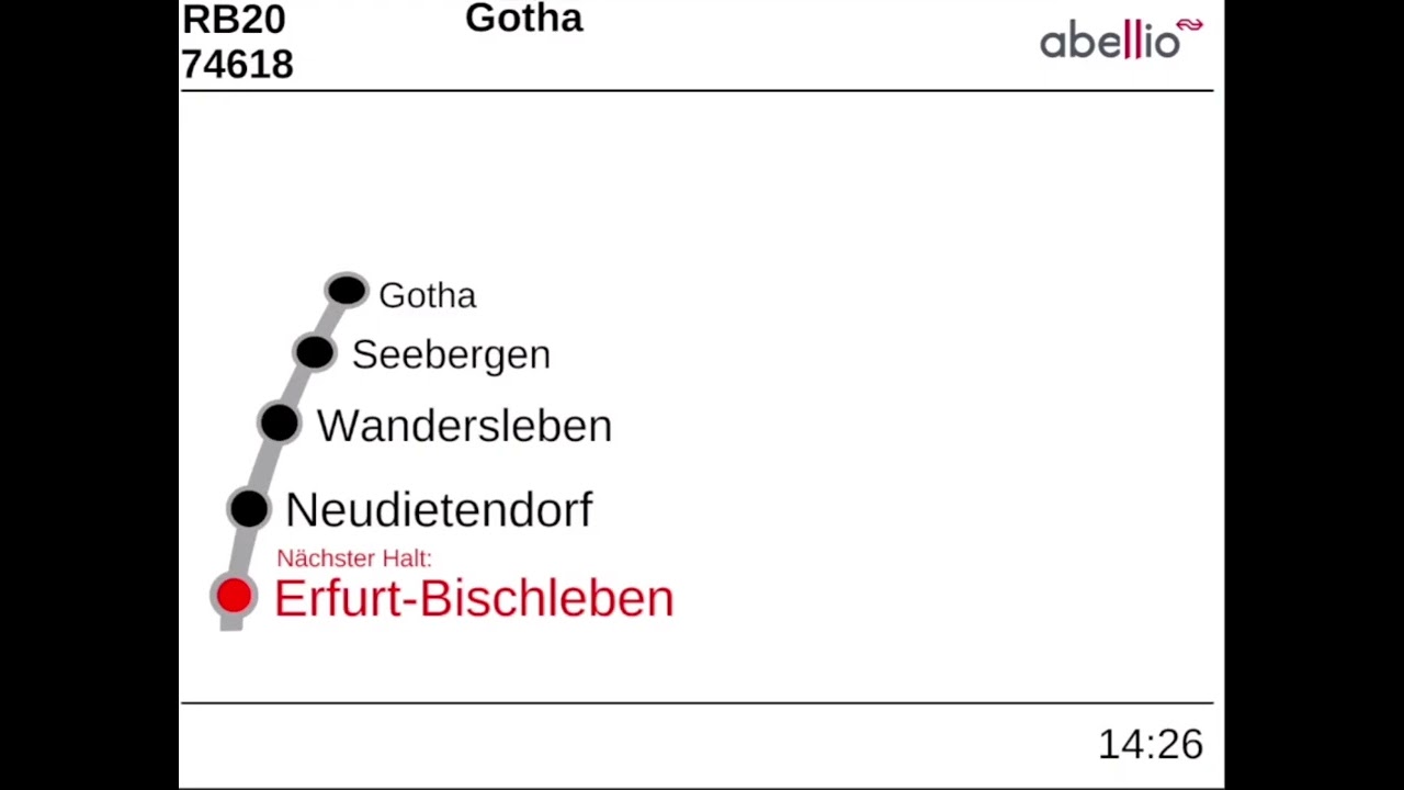 Abellio-Ansagen | Zugansage bis Gotha als RB20 keine komplette Ansage 