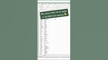 typing 10000 full names with excel tips #Excel #Tips #shorts #shortfeed #msword