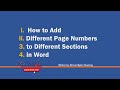How to Add Different Page Numbers to Different Sections in Word | TechTricksGh
