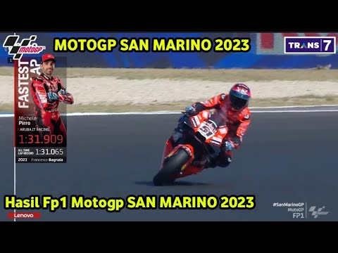 Hasil Fp1 Motogp San Marino italia Hari ini - Latihan Bebas Motogp San Marino 2023 - Motogp 2023