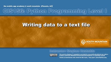Python 07H - Writing Data to a Text File
