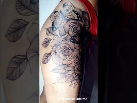 linda tatuagem de borboleta tattoo floral Girassol tattoo