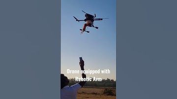 Drone equipped with Robotic Arm -  #drone #autonomousflight #helicopter #droning #microdrone