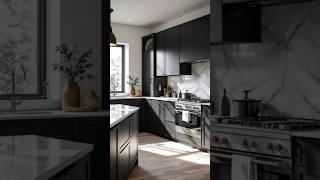 ЧЁРНЫЙ ДИЗАЙН КУХНИ 🏡#kitchen #interior444 #interiordesign #home #design #interior #дизайн