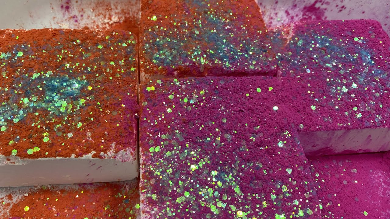 Fresh blocks gym chalk Crush | ASMR | PINK AND RED GYM CHALK CRUSH ...