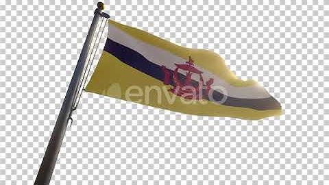 Brunei Flag on a Flagpole with Alpha-Channel | Motion Graphics - Envato elements