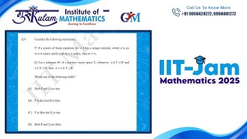 IIT-JAM Mathematics (MA)| Question 9 | Linear Algebra 2024