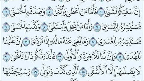 سوره الليل كامله ومكتوبه بصوت الشيخ ماهر المعيقلي (بدون إعلانات)
