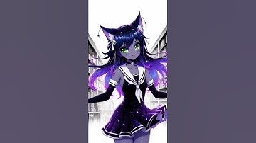 “Well, how do I look?” #aiart #catgirl Created with Grok Imagine and Bing Image Creator