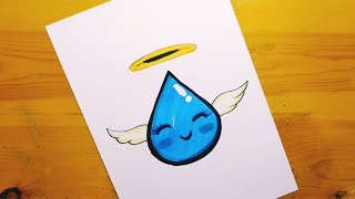 رسم قطرة ماء |1| رسم الماء حياه | Draw a drop of water | Dessine une goutte d'eau | bir damla su çiz