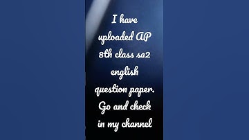 AP 8th class sa 2 english question paper || #exams || #hardwork || #shotsvideo  || @mvkclub7890