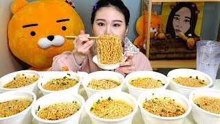 [Eng Sub] 10 bowls of Bowl Noodle Soup Hot & Spicy (Instant noodle bowl) Mukbang Eating Sound