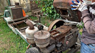Full Restoration Abandoned Rusty Old Peeler Machine | Full Restore Rice Mill Diesel Engine
