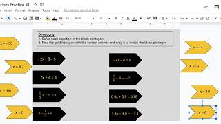 Wk 8 - Equations Practice Instructions