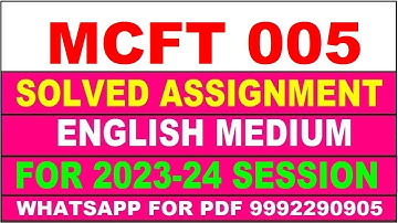 mcft 005 solved assignment 2023-24 | mcft 5 solved assignment in english 2024 | mcft 5 2024