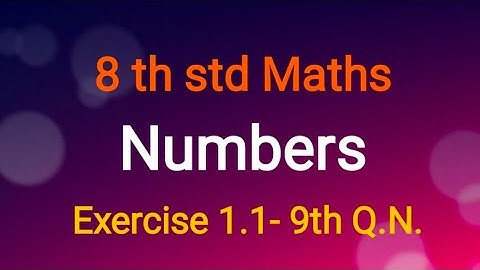 8 th std Maths - Exercise 1.1 (9)