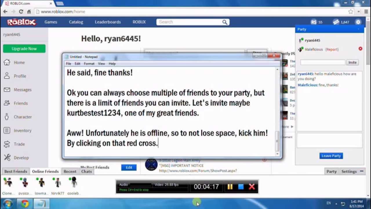 Roblox How To Invite People To Your Party Youtube - how to accept party invites on roblox