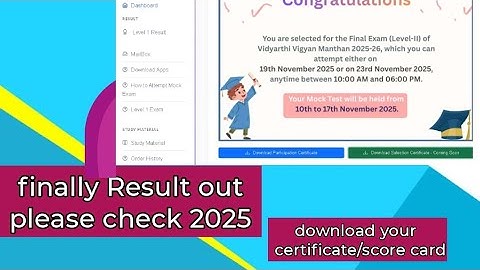 VVM EXAM result out  on dashboard 2025 complete information  state level level 1 level 2 kaise login