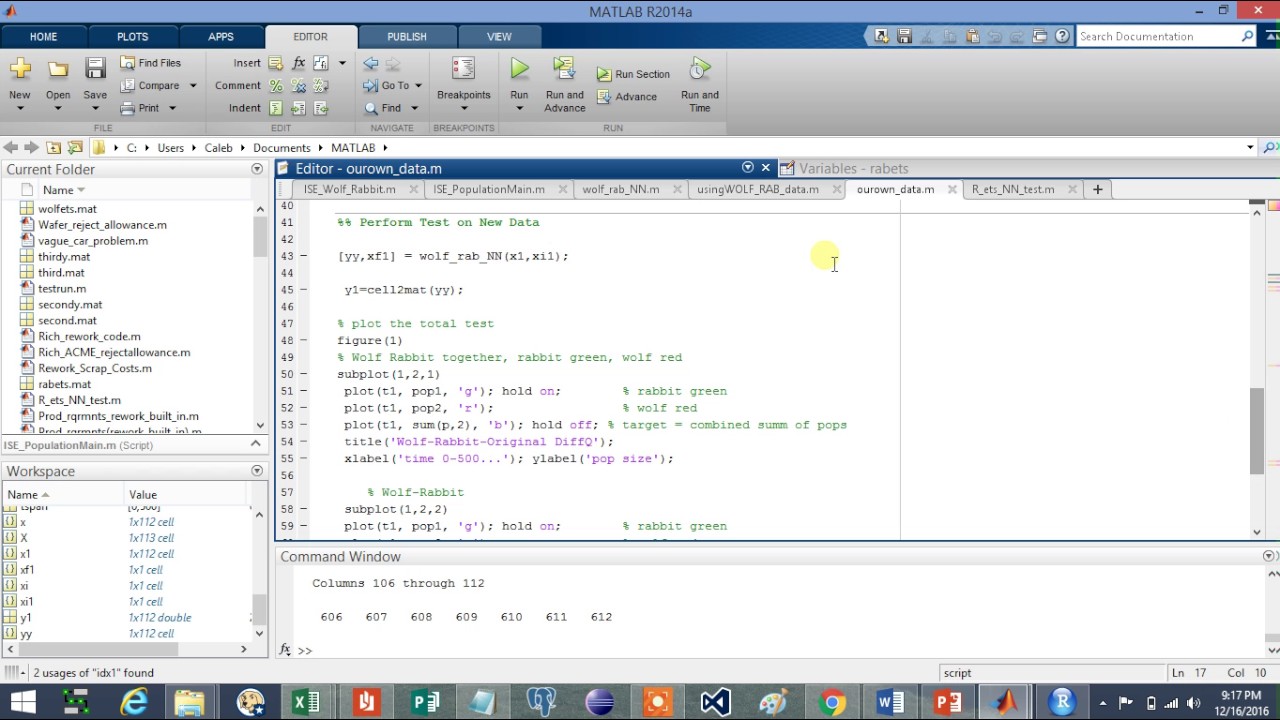 ENGI 300 MATLAB Simulation of Neural Network predator prey systems ...