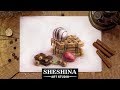 How to draw waffles and chocolate with soft pastels 🎨 Food Illustrations