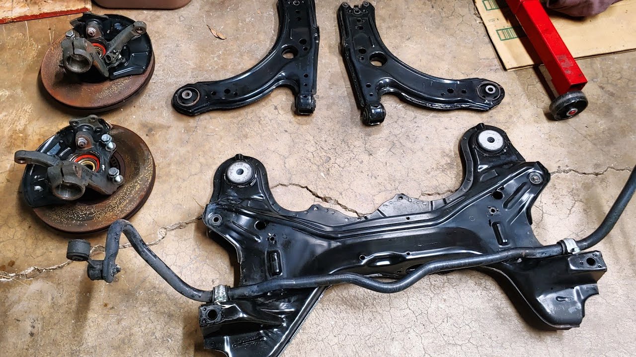 how to press VW MK4 control arm and subframe bushings YouTube