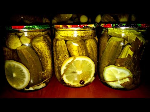 Видео рецепт Огурцы с лимоном на зиму без стерилизации