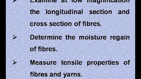 Testing of Textile fibres and yarns: objectives eng