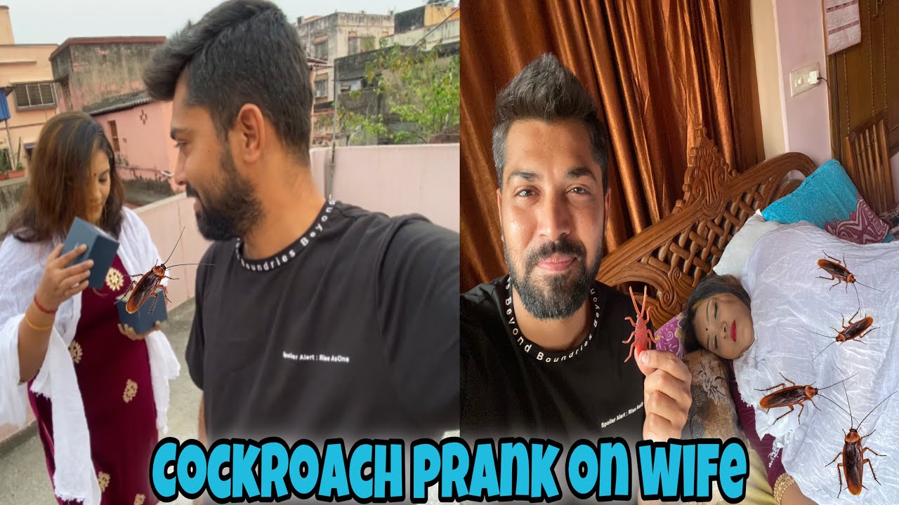 Cockroach Prank On my wife 🪳😨* SHE CRIES * | Husband wife prank | 24 ...