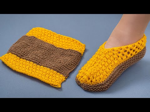 Simple knitted slippers