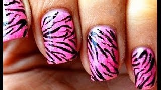 nail designs step yourself easy nails pink tiger glitter collect diy manicure purple