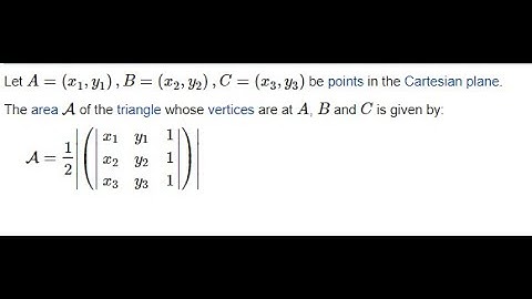 Area of Triangle in Determinant Form