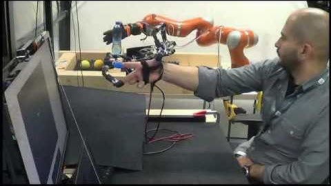 HEXOTRAC hand exoskeleton performing teleoperation