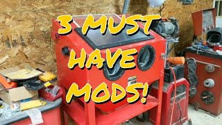 3 Must have Modifications for your harbor freight sand / media blasting cabinet! Upgrades!